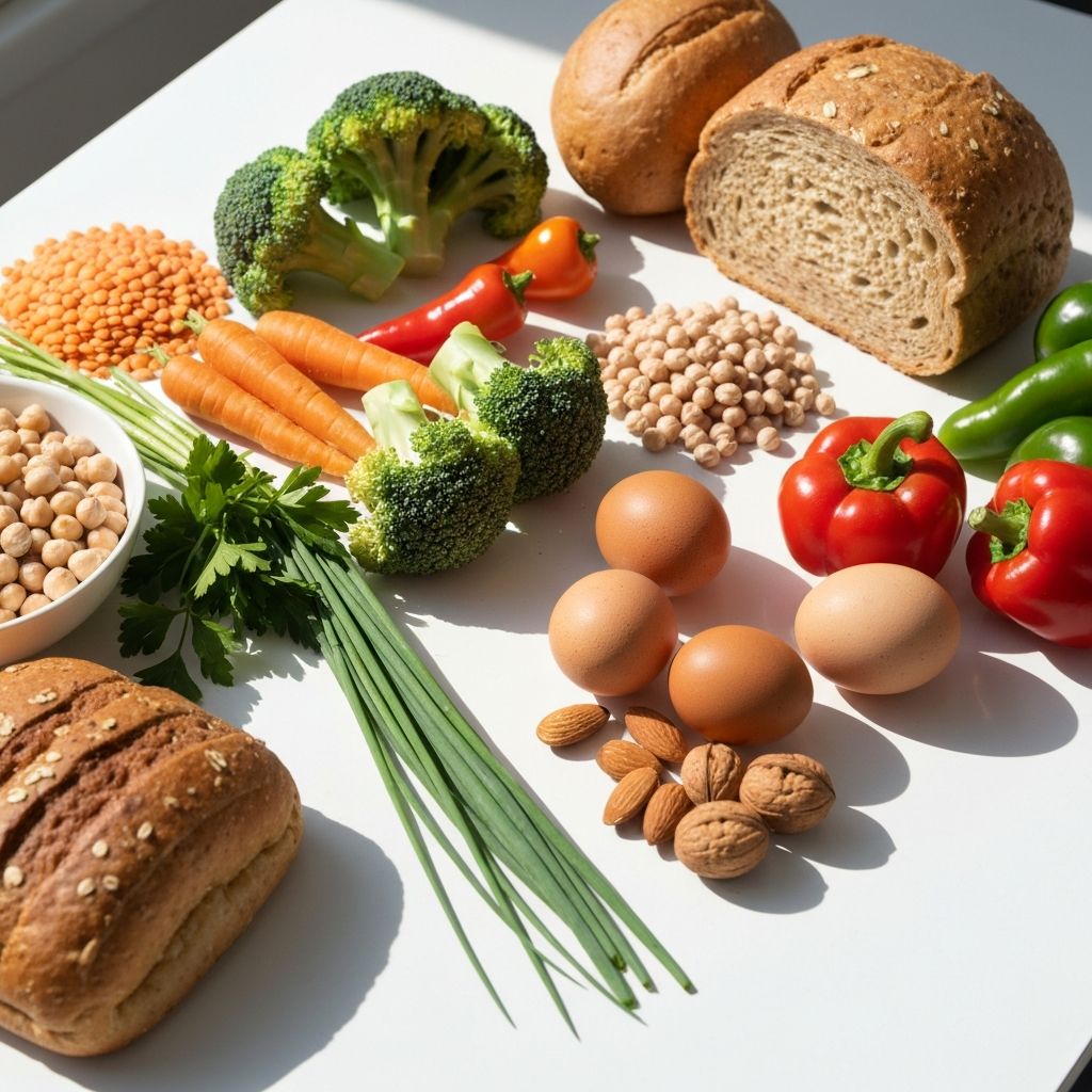 Različite vrste svježih namirnica na bijeloj podlozi