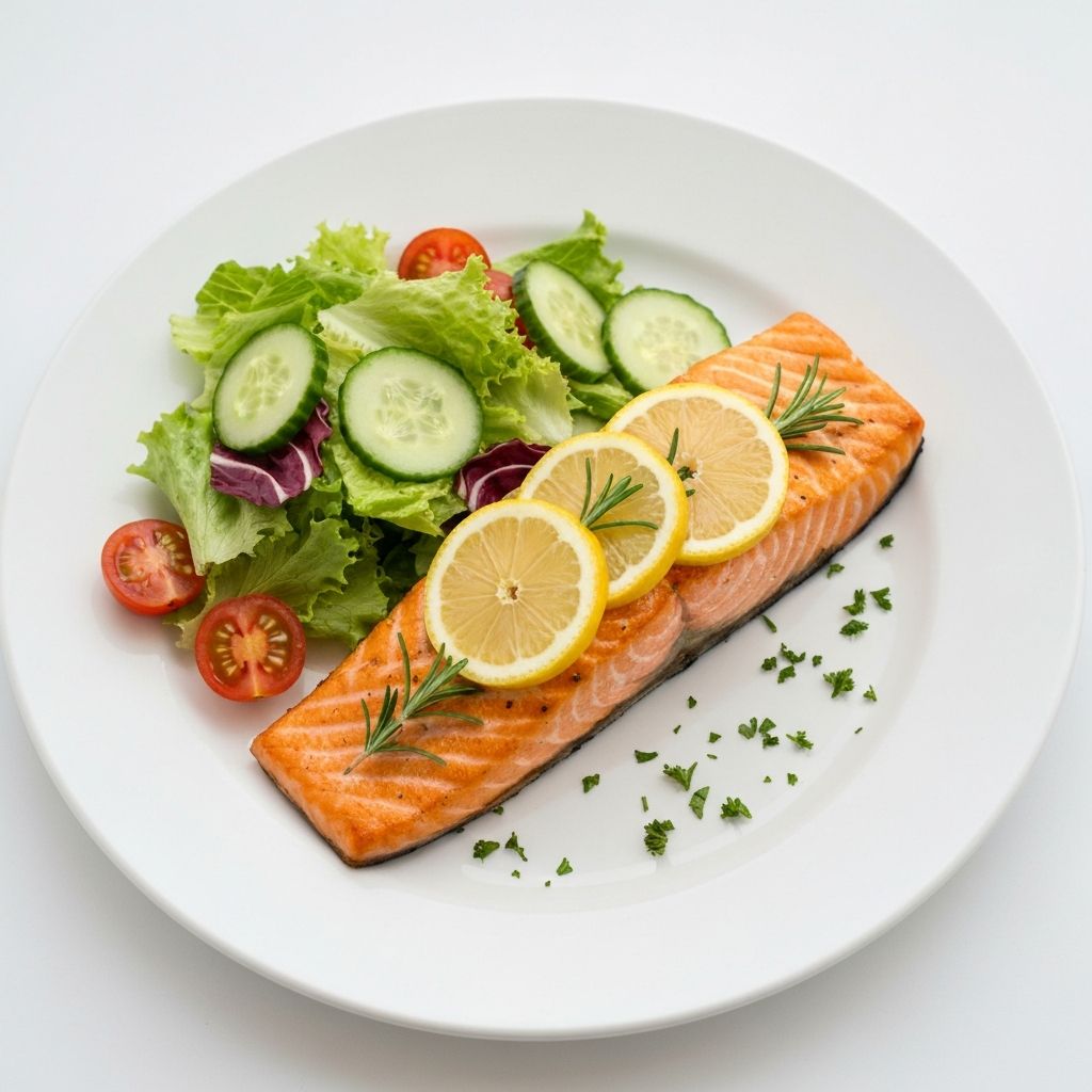 Grilirana salmon ribica sa svježim salatom i začinima