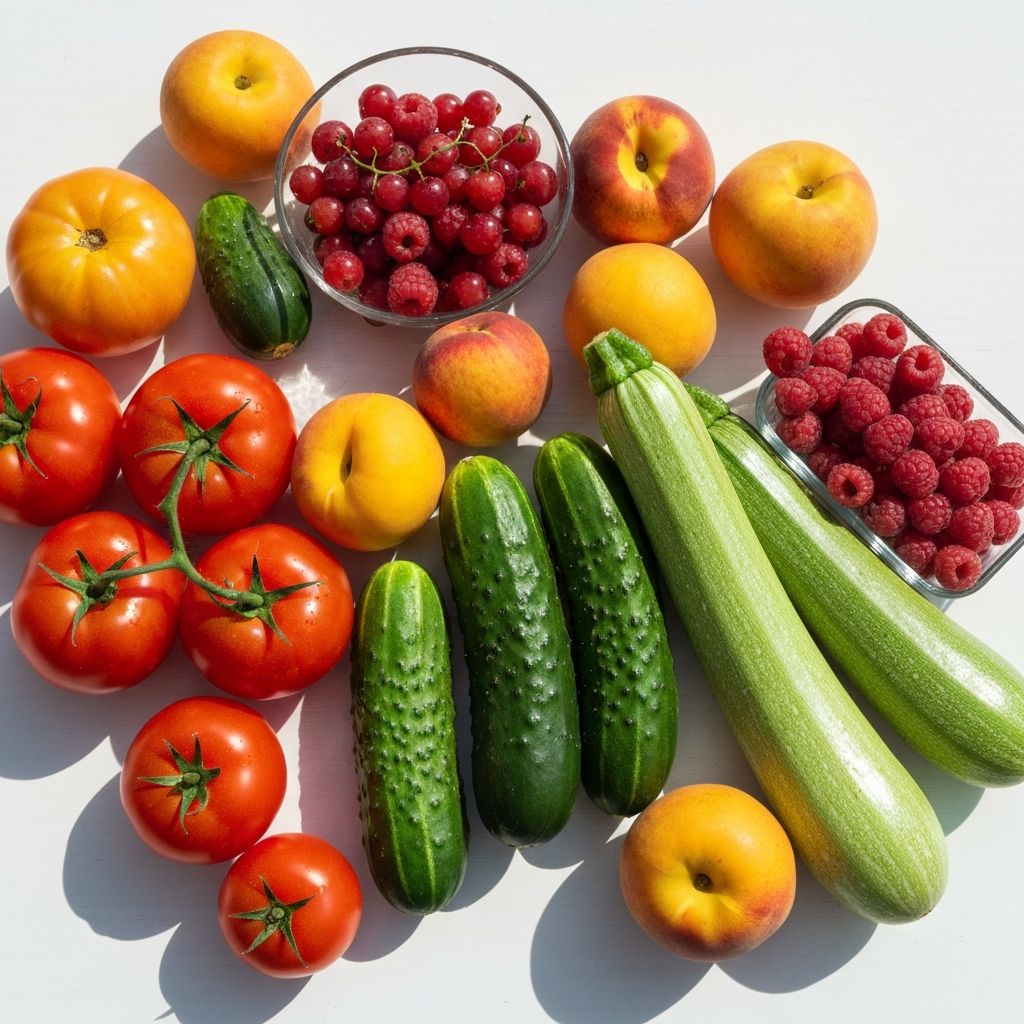 Ljetne kombinacije - rajčica, krastavac, jagnje, breskva