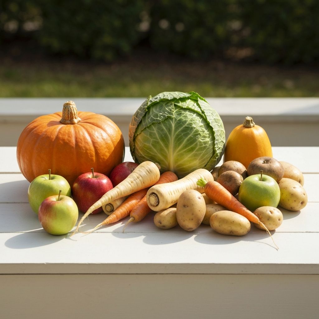 Jesensko-zimsko povrće - bundeva, jabuka, krumpir, kupus